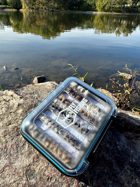 Watertight Fly Fishing Box - Hard Plastic Case To Store And Organize Your Flies (Black)